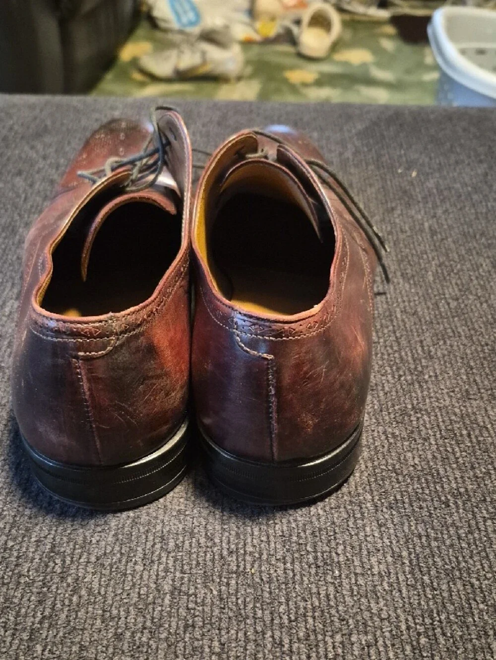 Hugo Boss Men's Brown Leather Lace-Up Derby Shoes